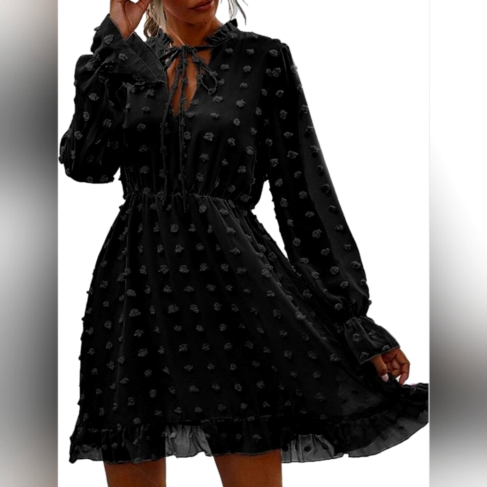 Elegant Black Ruffle Dress